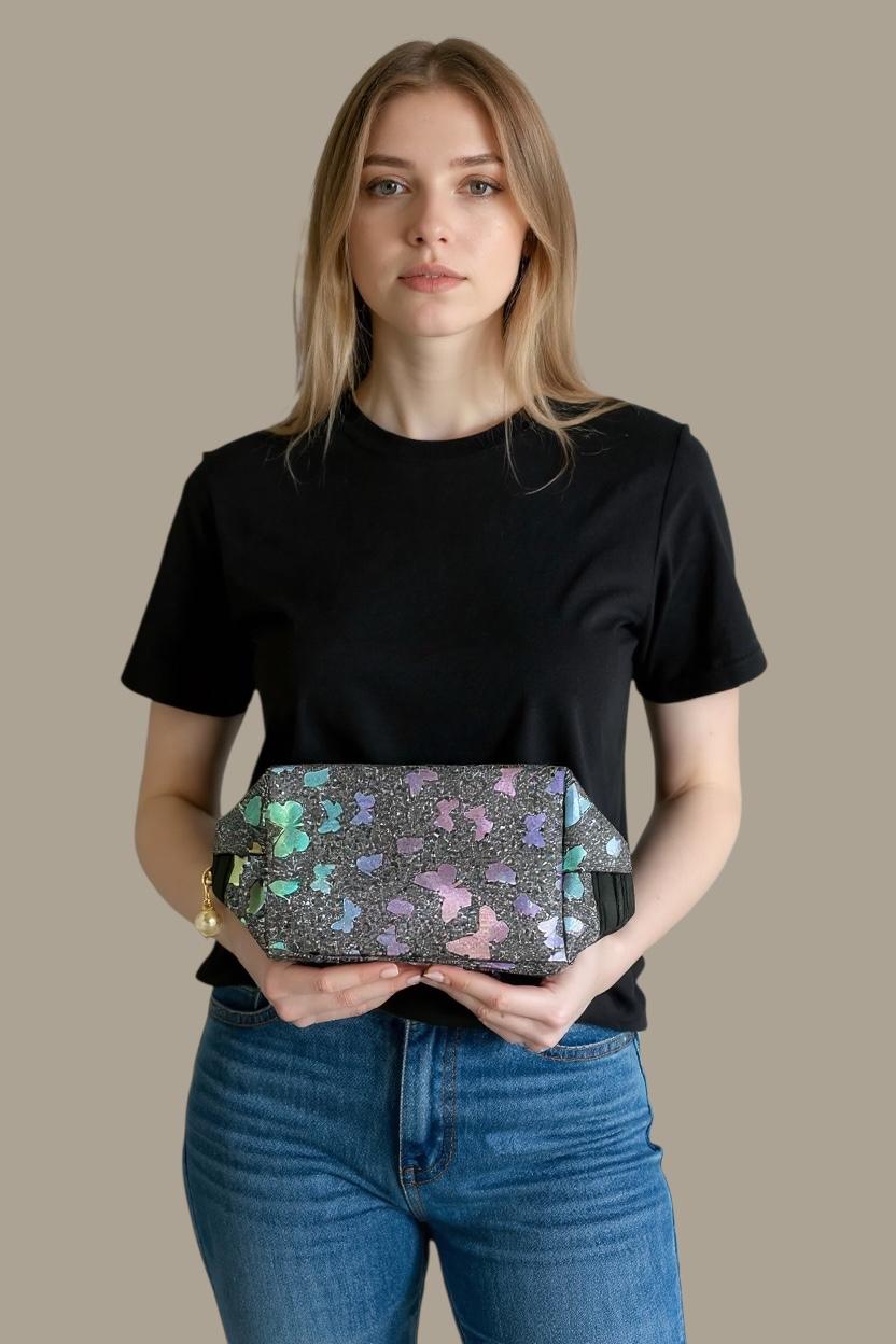 Elegant glittery makeup bags