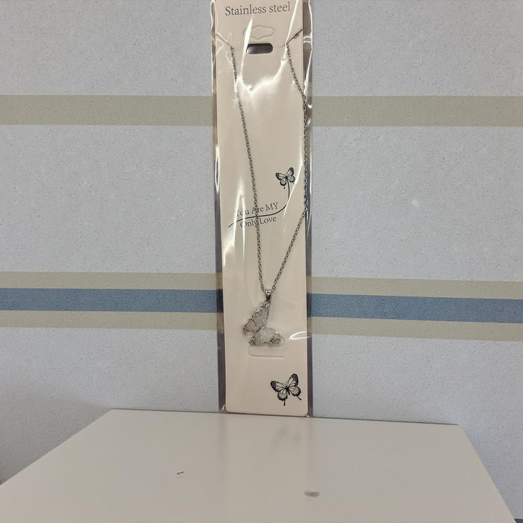 Silver butterfly necklace