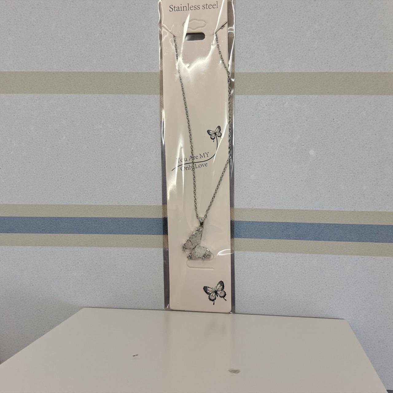 Silver butterfly necklace