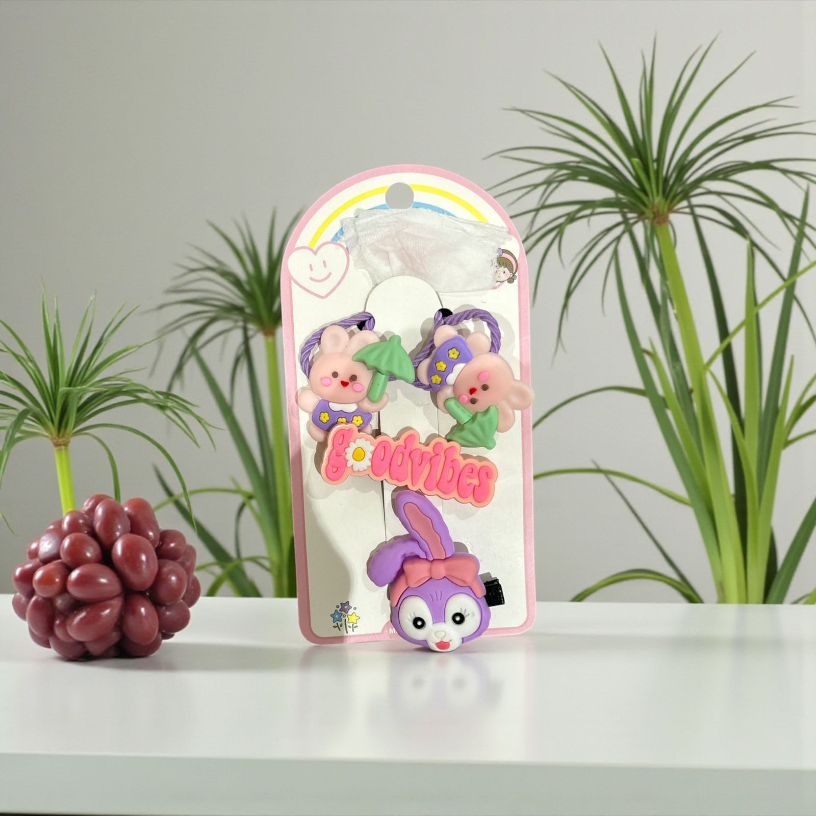 A purple tiny hair band