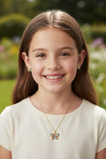 Set of butterfly necklace and bracelet