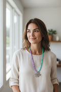 turquoise and purple necklace