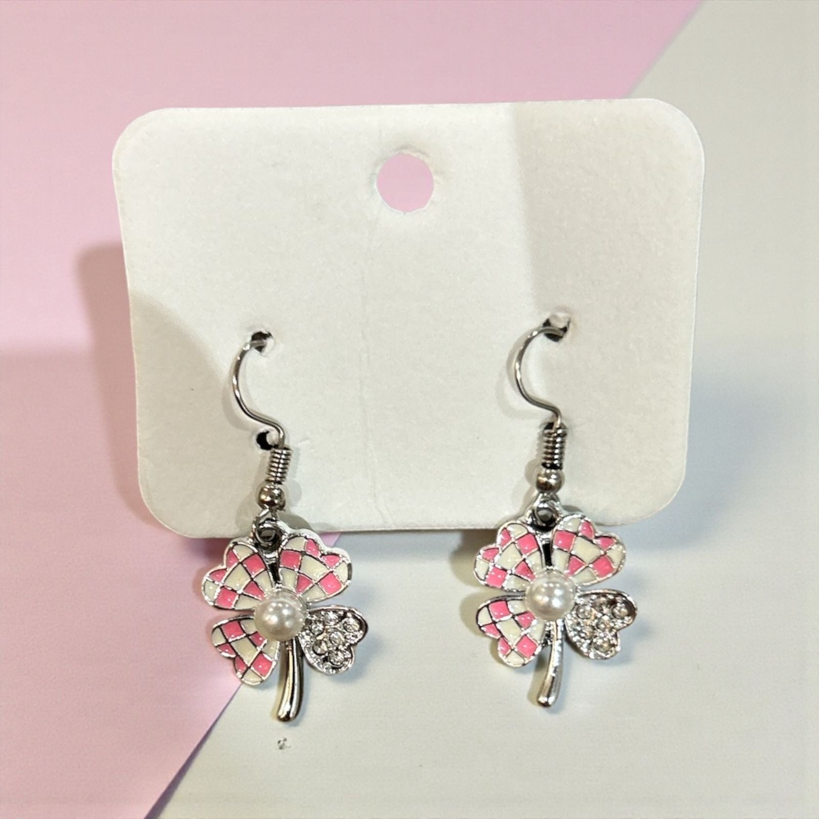 pink flower earing