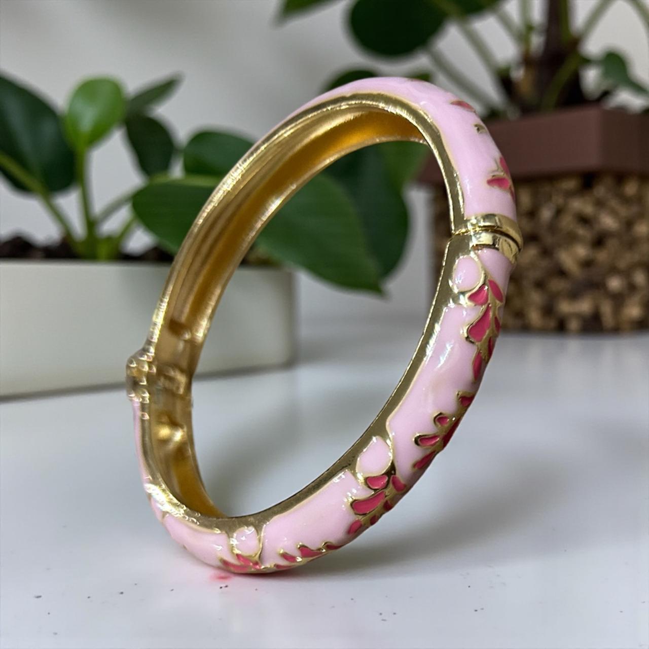 pink , green bracelets