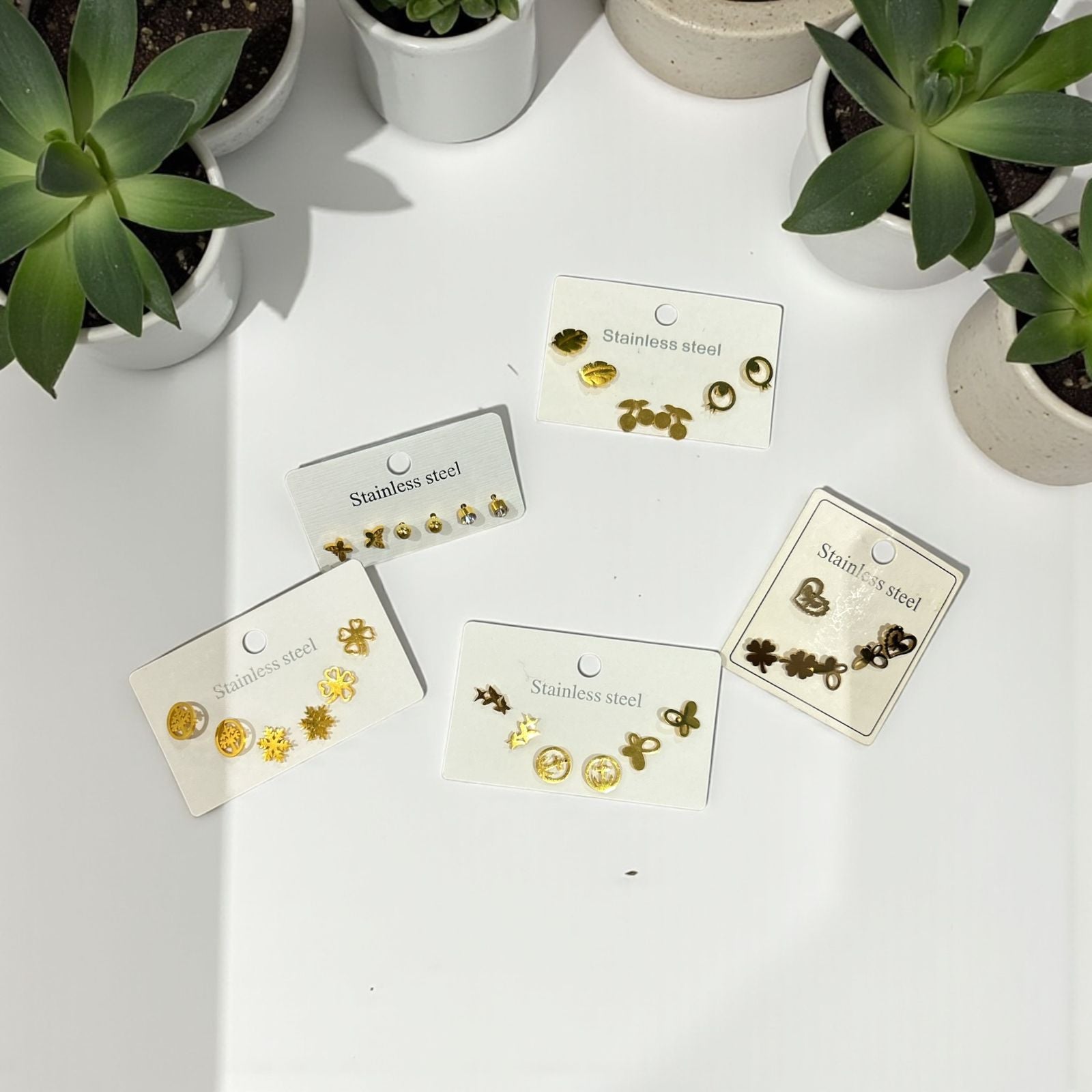 set of small earrings