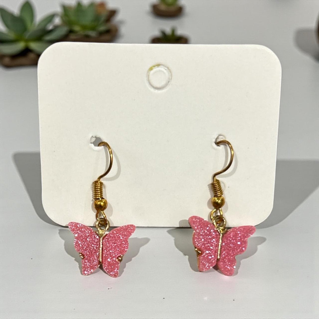 pink butterfly earring