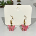 pink butterfly earring