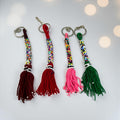 Hand crafted colorful tassel and beaded keychains