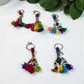 Hand crafted colorful tassel and beaded keychains
