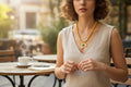 Handmade yellow set (bracelet and necklace)