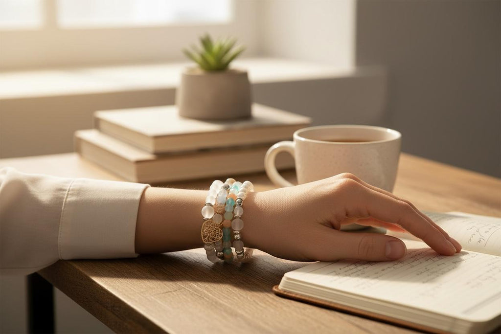 Set of white bracelets