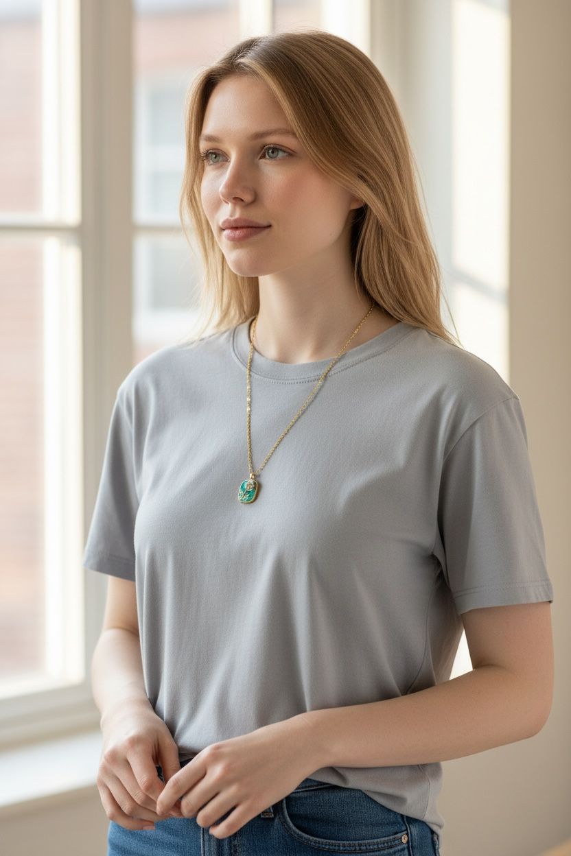 Green flower necklace