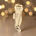 silver anklet with small pearls and butterflies' charm