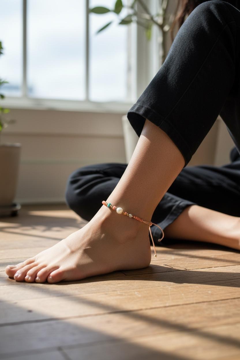 Pink Handmade  anklet