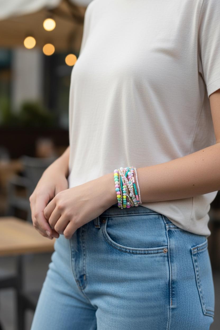 Set of mix color bracelets