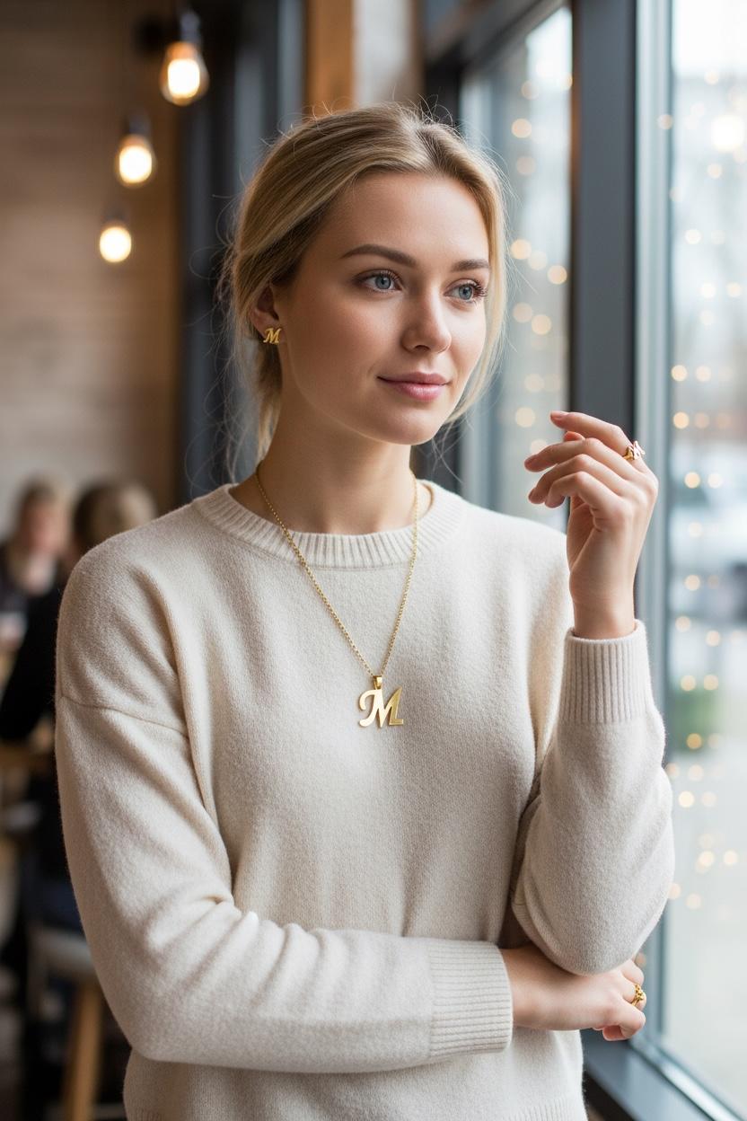 Necklace letter M