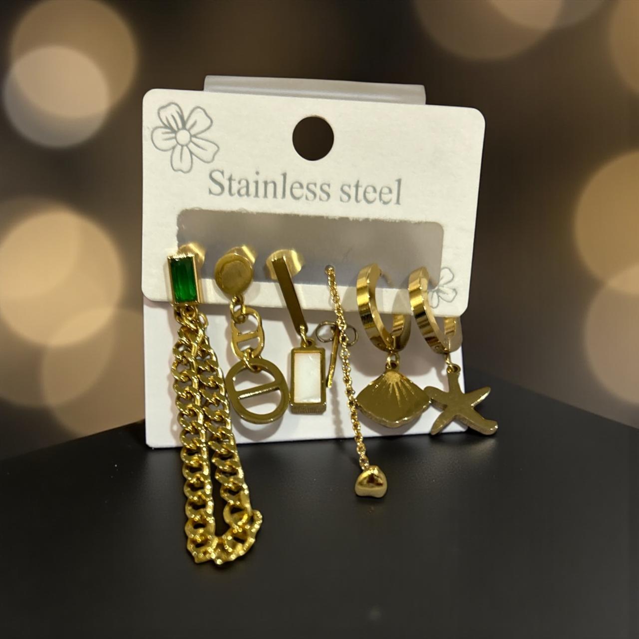 set of stainless-steel earrings