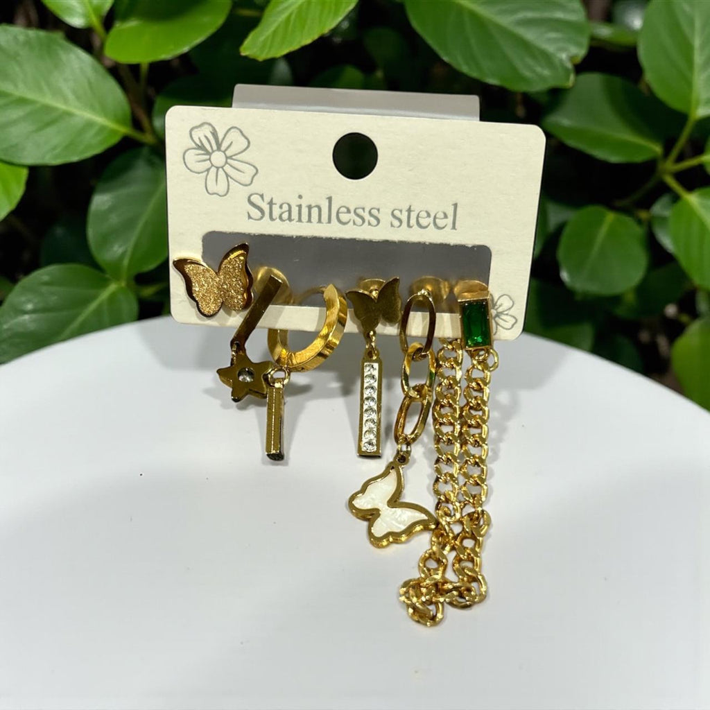 set of stainless-steel earrings