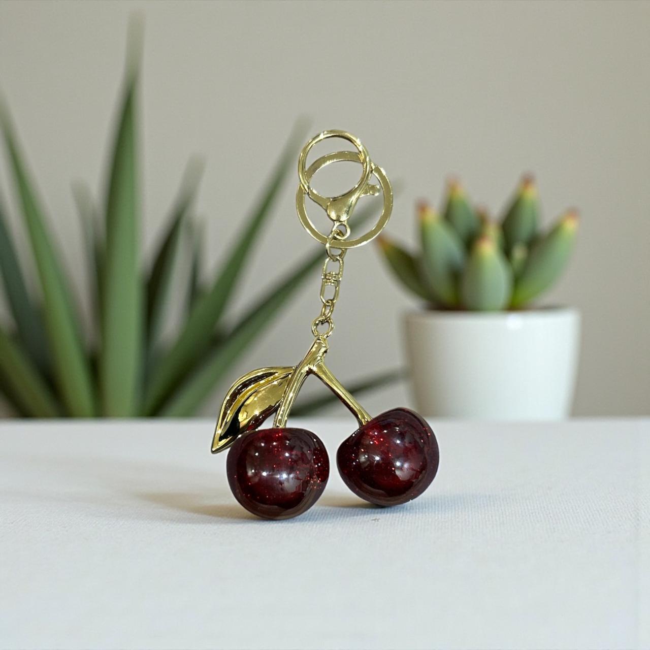 Cute cherry keychain