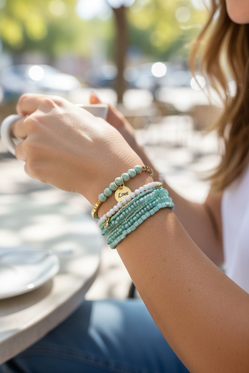 set of green bracelet