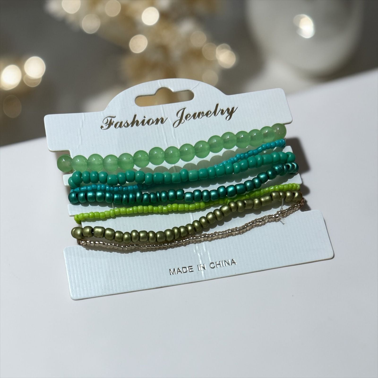 set of green bracelets