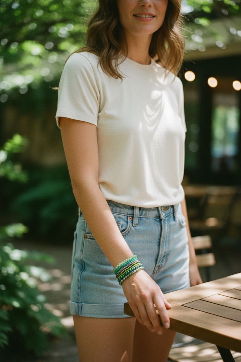 set of green bracelets