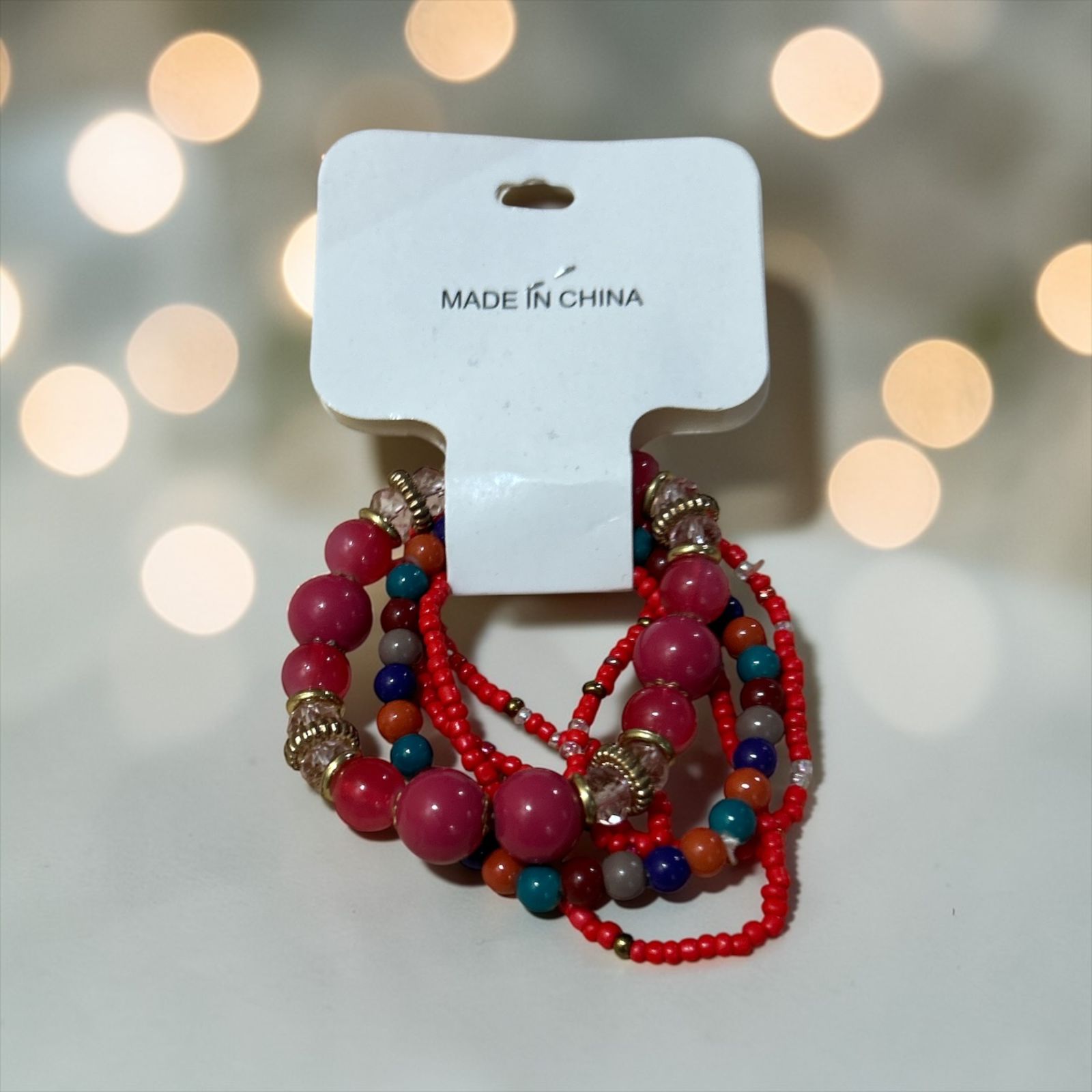 set of red bracelets
