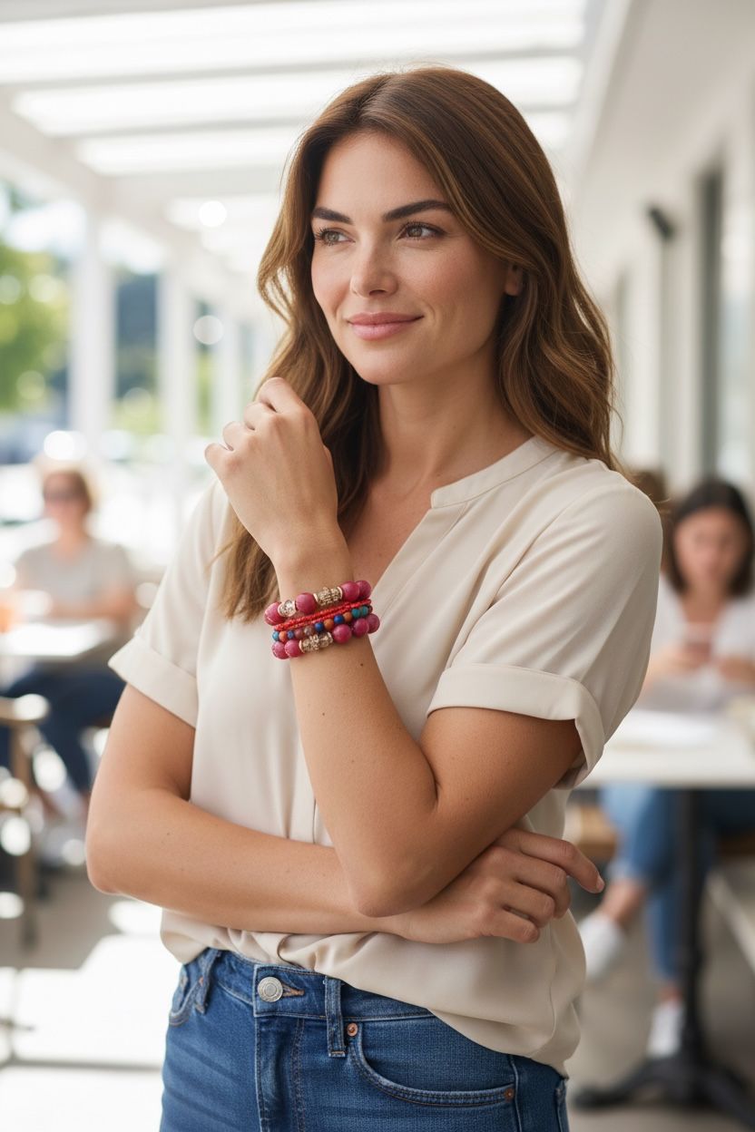 set of red bracelets
