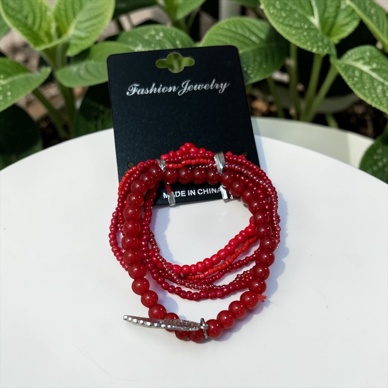 set of red bracelet