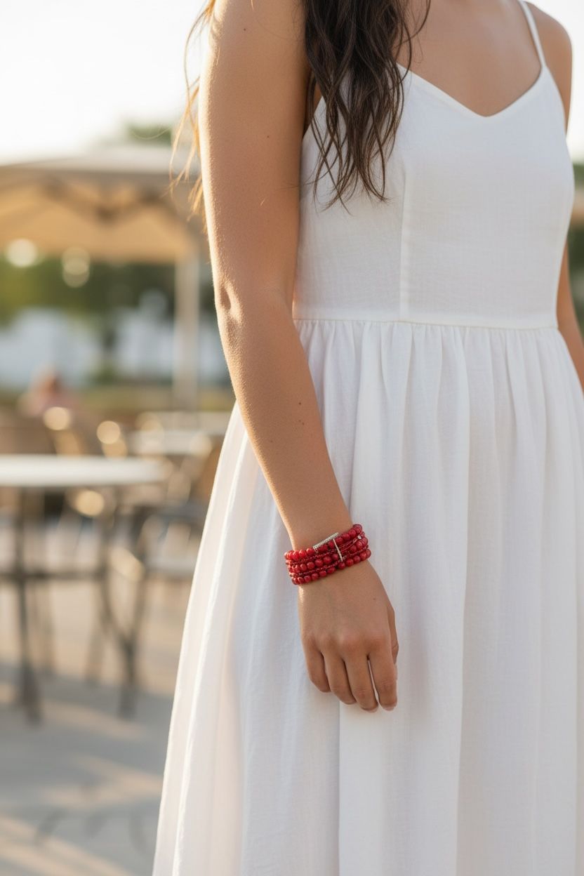 set of red bracelet
