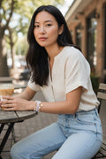 set of white bracelets