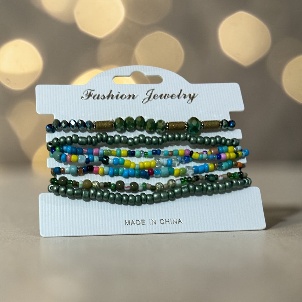 set of green bracelets
