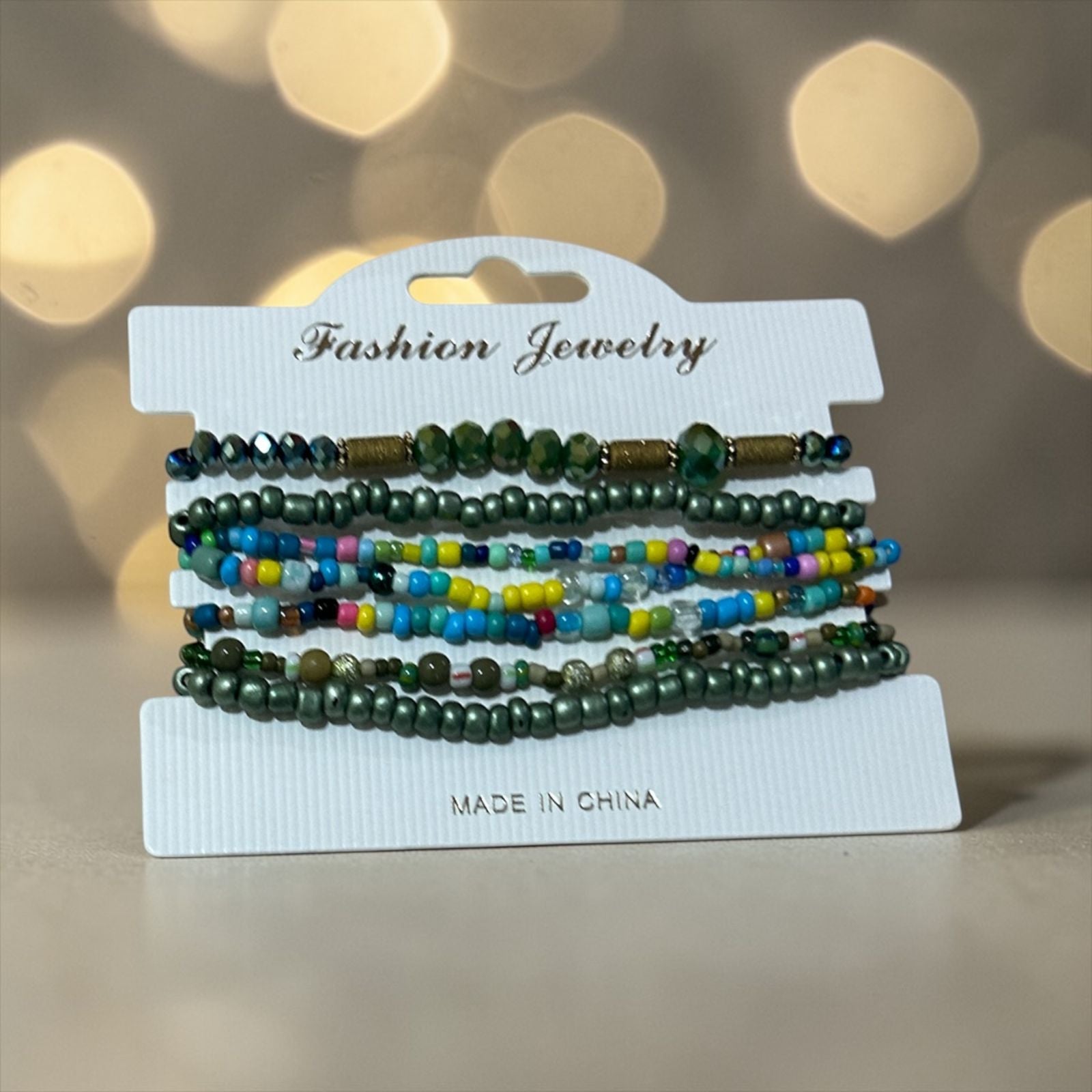 set of green bracelets
