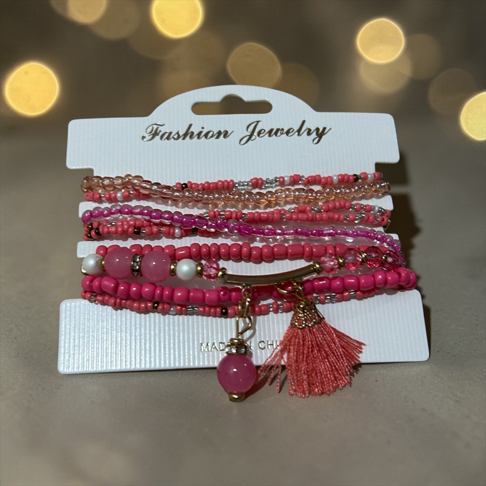 Set of pink bracelets