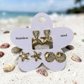 Set of 3 fashion earrings Mermaid tail, Starfish and Shell