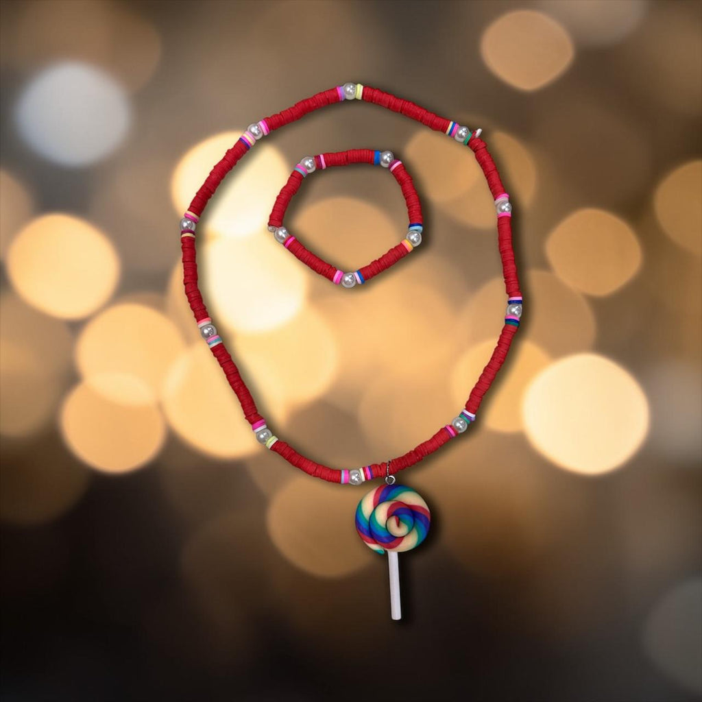 set of handmade necklace and bracelet
