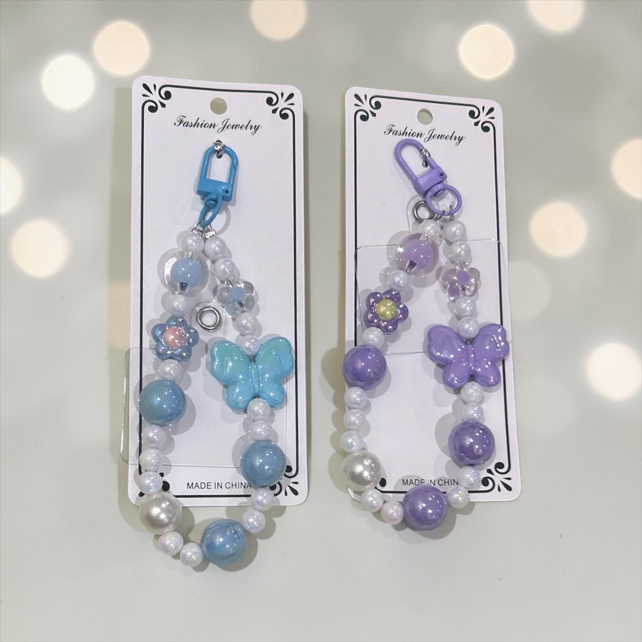 Sparkling phone chain butterfly charms