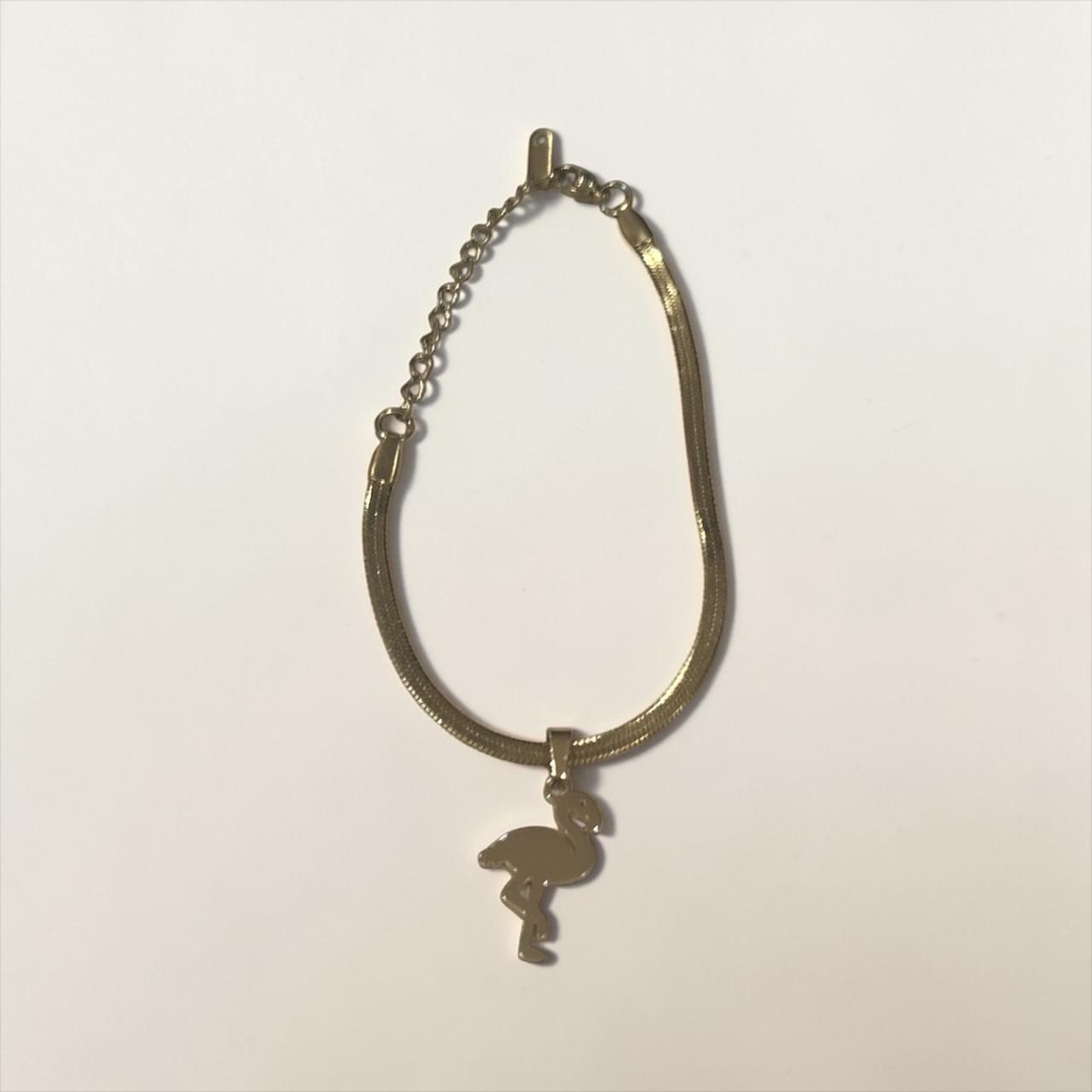 Flamingo Stainless Steel Trendy Elegant Flat Snake Bone Link Chain Bracelet