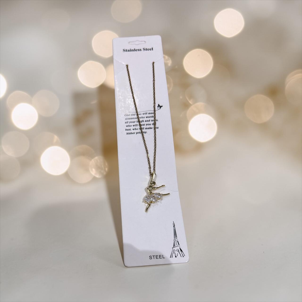 fascinating ballerina gold necklace