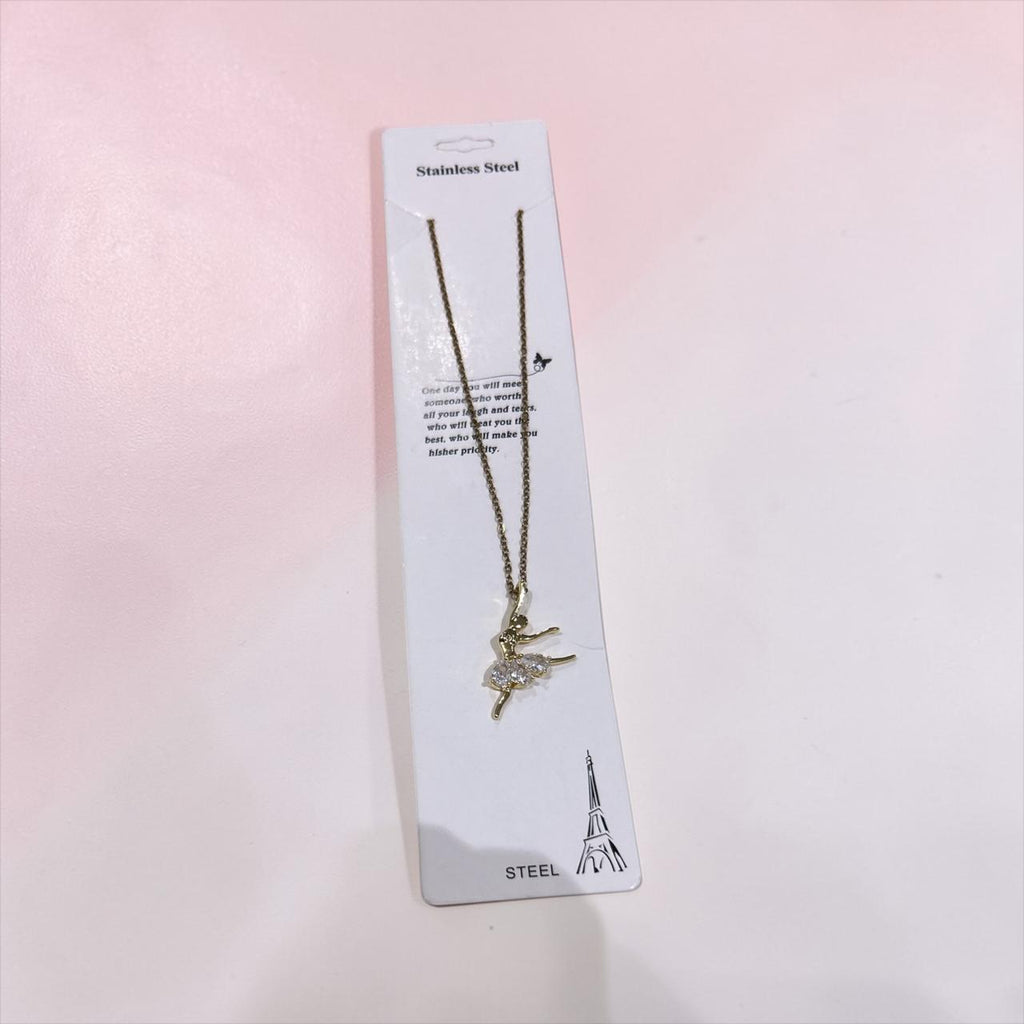 fascinating ballerina gold necklace
