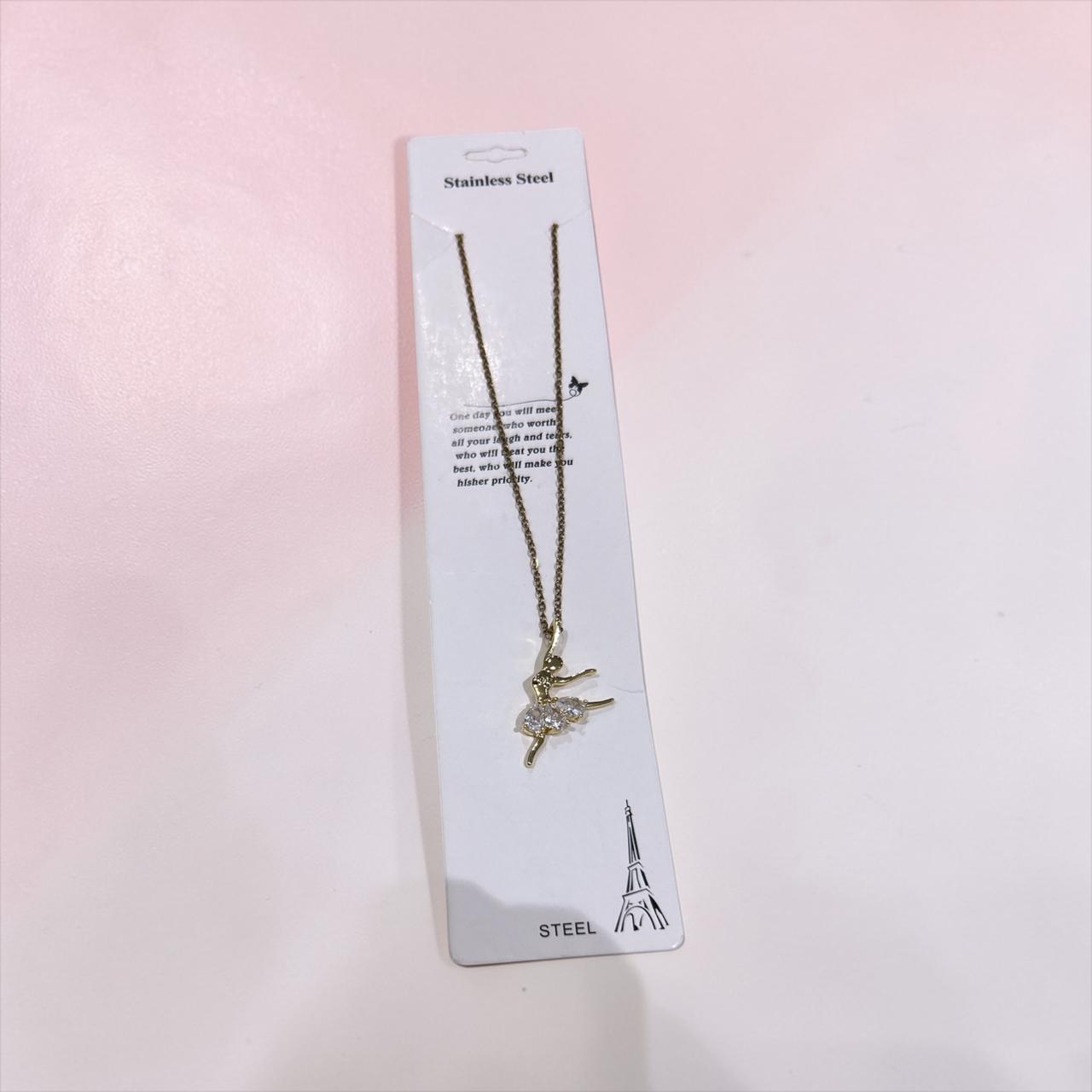 fascinating ballerina gold necklace