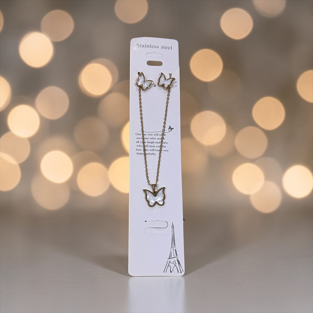 Set of butterfly necklace
