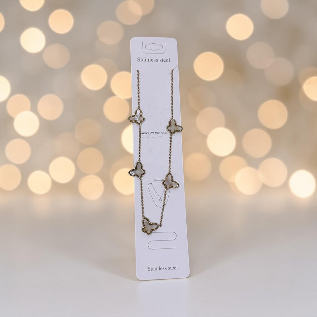 Stylish Gold Necklace with Butterfly Charms