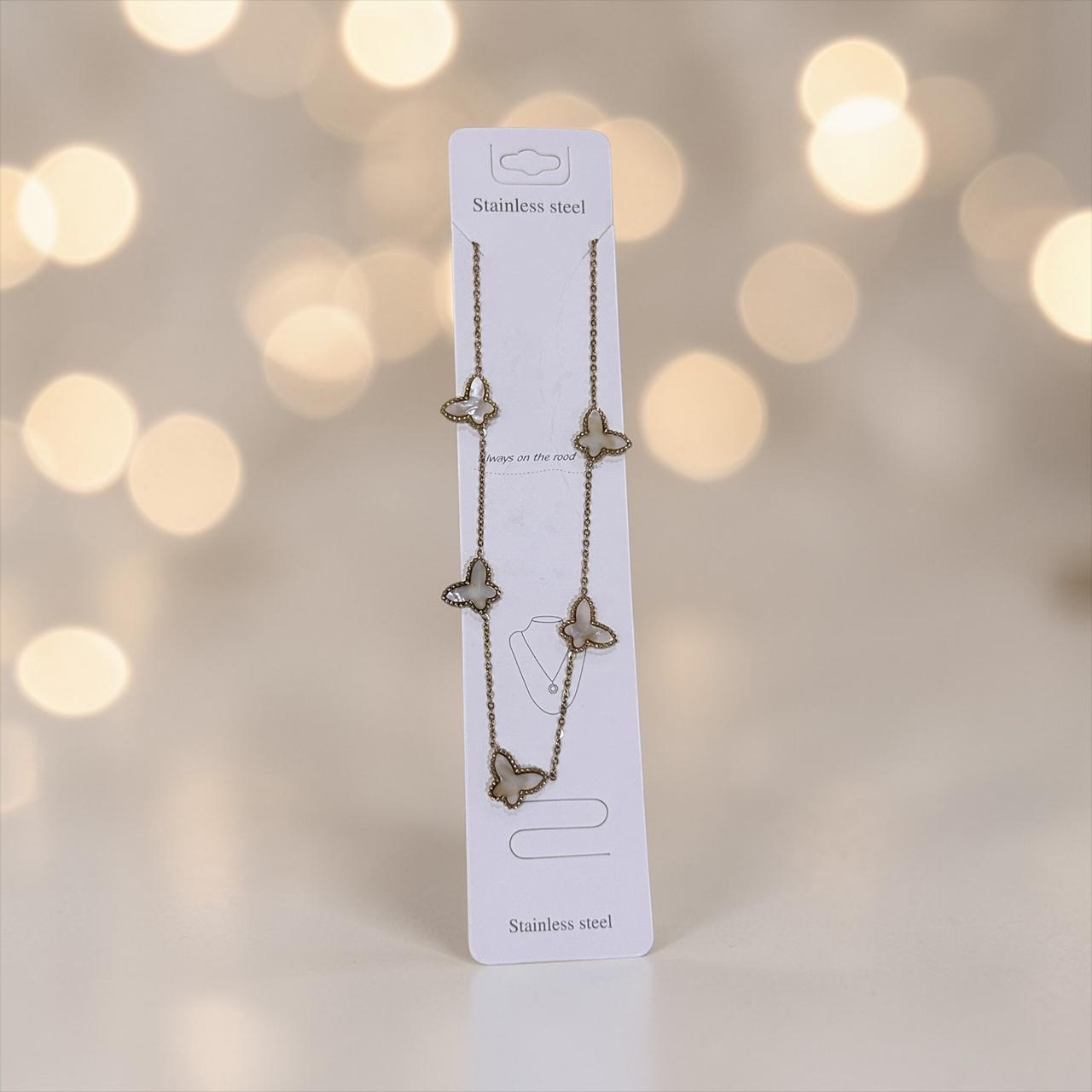 Stylish Gold Necklace with Butterfly Charms
