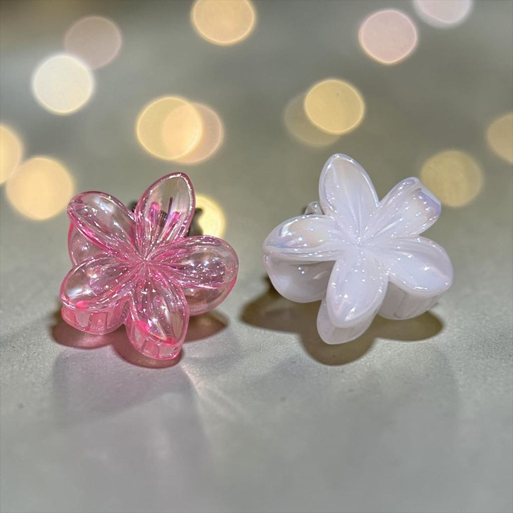 Set of Two Small Rose Jasmine Flower Hair Clip Claw