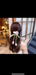 Elegant Satin Scrunchie with Tulip Bow Drop Design shein