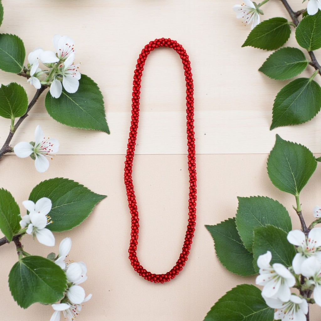 Handmade red necklace