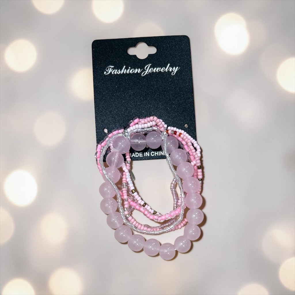 Set of pink bracelet
