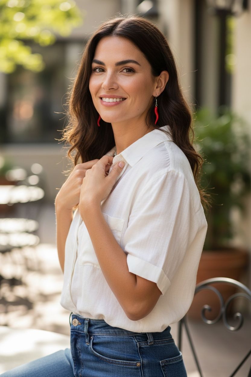 Trendy red pepper earing