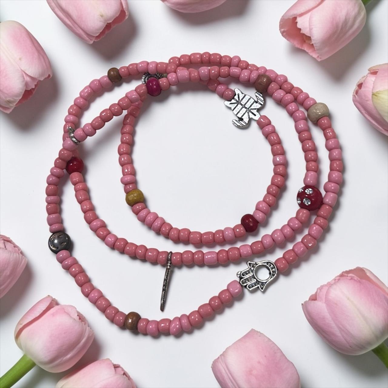 Pink handmade bracelet
